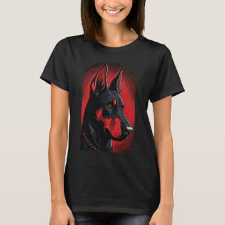 Dobermann-hond-kunstprint Cadeau voor huisdierenli T-shirt