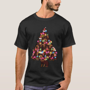 Dobermann Hond Muts Kerstboom Stapel T-shirt