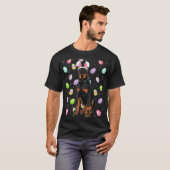Dobermann-hond Pasen-ei Grappige Dobermann Paaszo T-shirt (Voorkant volledig)