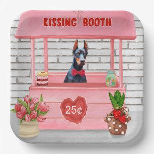 Dobermann-hond Valentijnsdag Kusstand Papieren Bordje