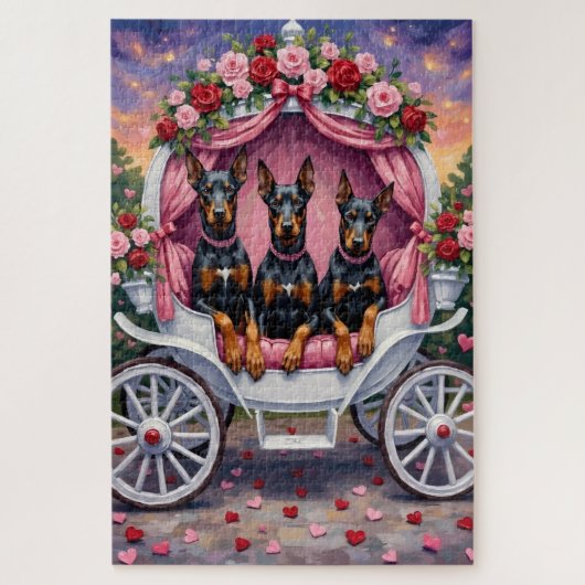 Dobermann-hond Valentijnsdag  Legpuzzel (Verticaal)
