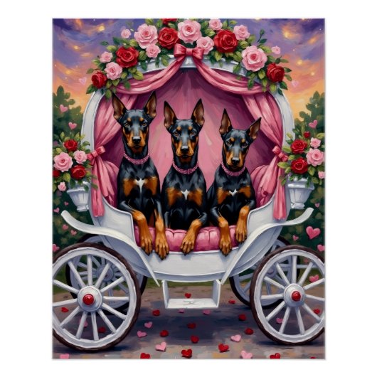 Dobermann-hond Valentijnsdag Perfect Poster (Voorkant)