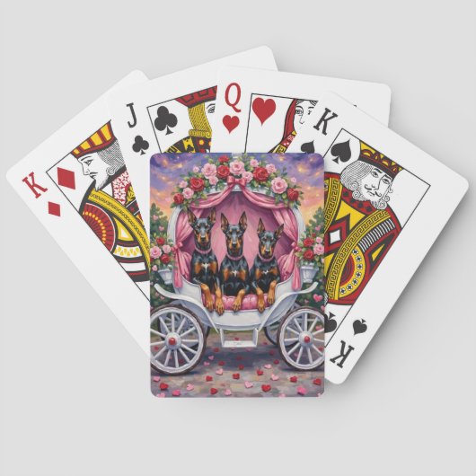 Dobermann-hond Valentijnsdag  Pokerkaarten (Achterkant)