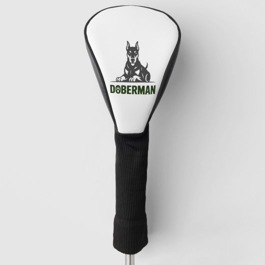 Dobermann-hond vector 2 kleuren golfheadcover (Voorkant)