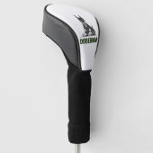 Dobermann-hond vector 2 kleuren golfheadcover (Schuin)