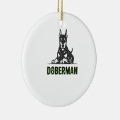 Dobermann-hond vector 2 kleuren keramisch ornament (Rechts)