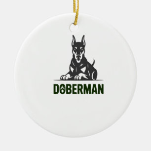 Dobermann-hond vector 2 kleuren keramisch ornament