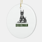 Dobermann-hond vector 2 kleuren keramisch ornament (Links)