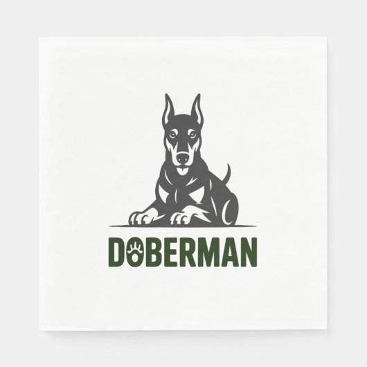 Dobermann-hond vector 2 kleuren servet (Voorkant)