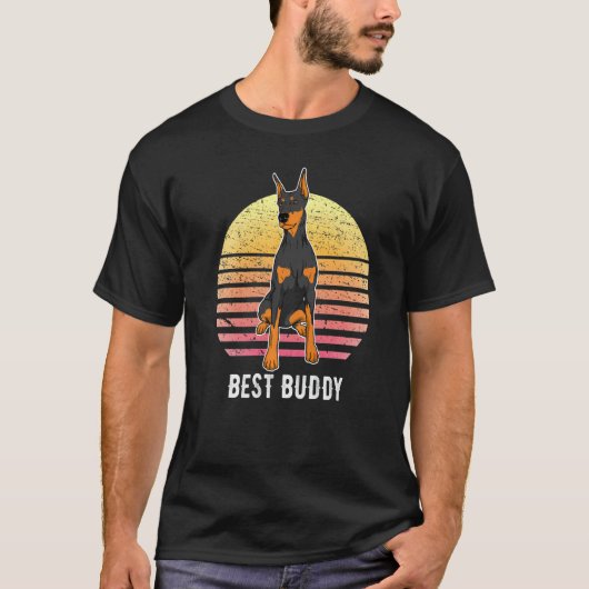 Dobermann-hond Zonsondergang  1 T-shirt (Voorkant)