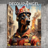 Dobermann Hondenbrandweerman - Decoupage - Tissuepapier