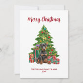 Dobermann Hondenfamilie Kerstmis Feestdagenkaart (Voorkant)
