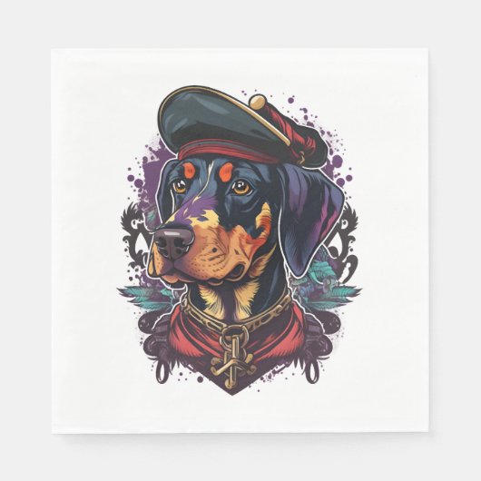 Dobermann Hondenpiraat Servet (Voorkant)