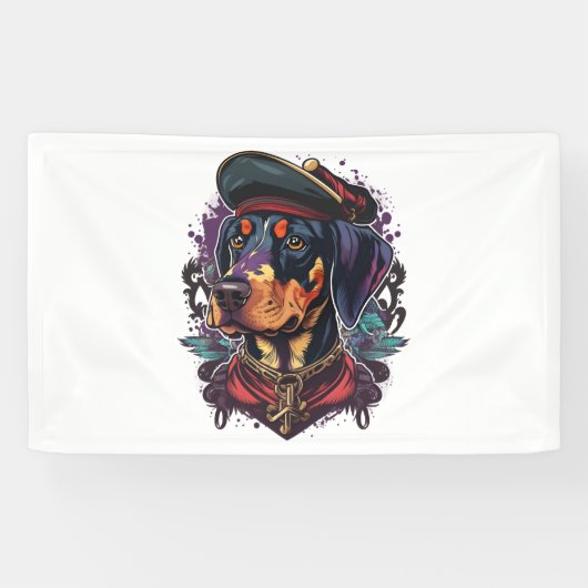 Dobermann Hondenpiraat Spandoek (Horizontaal)