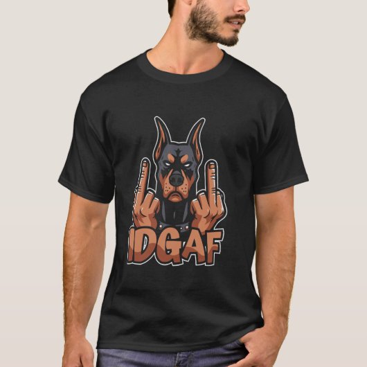 Dobermann - Hondenras Idgaf T-shirt (Voorkant)