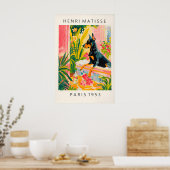 Dobermann in badkuip kunstprint Funny hond badkame Poster (Keuken)