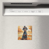 Dobermann in herfstbladeren Thanksgiving Kunst Magneet (Insitu (Vaatwasser))