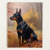 Dobermann in herfstbladeren val inspireert planner (Voorkant)