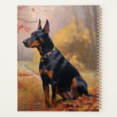 Dobermann in herfstbladeren val inspireert planner (Achterkant)