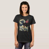 Dobermann Japans Kanagawa Wave Surf Dog T-shirt (Voorkant volledig)