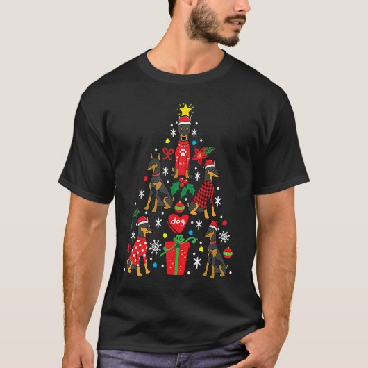 Dobermann K9 Unit Christmas  Dog T-shirt (Voorkant)