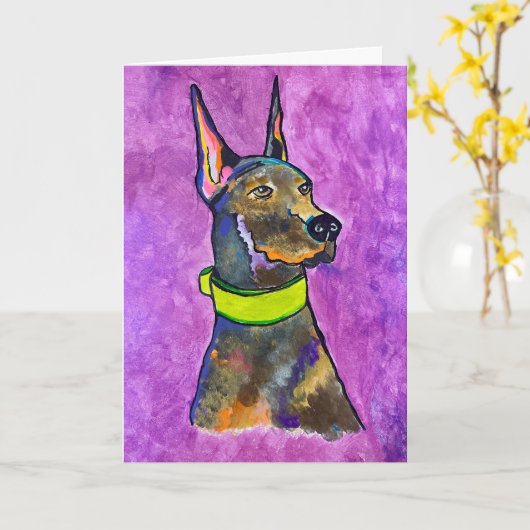 Dobermann Kaart (Gele Bloem)