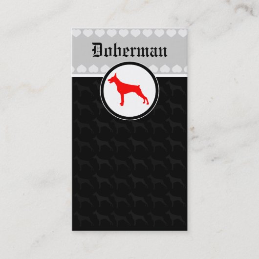 Dobermann Kaarten Visitekaartje (Voorkant)