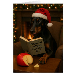 Dobermann 'Kaasbelasting' kerstkaart