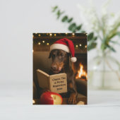 Dobermann 'Kaasbelasting' Kerstkaart Briefkaart (Staand voorkant)