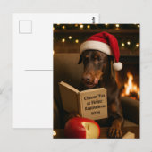 Dobermann 'Kaasbelasting' Kerstkaart Briefkaart (Voorkant / Achterkant)