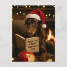 Dobermann 'Kaasbelasting' Kerstkaart
