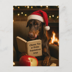 Dobermann 'Kaasbelasting' Kerstkaart Briefkaart