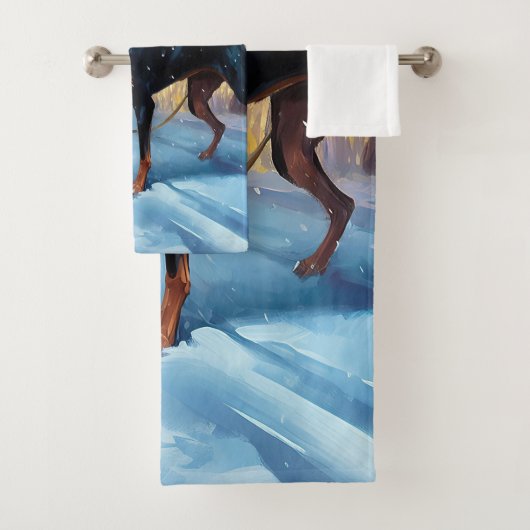 Dobermann Kerst Feestelijke Periode Bad Handdoek (Insitu)