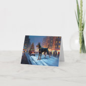 Dobermann Kerst Feestelijke Periode Kaart (Voorkant)