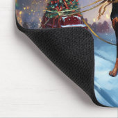 Dobermann Kerst Feestelijke Periode Muismat (Hoek)