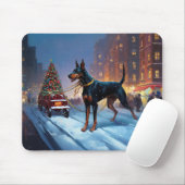 Dobermann Kerst Feestelijke Periode Muismat (Met muis)