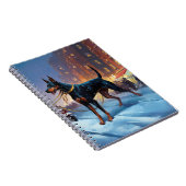 Dobermann Kerst Feestelijke Periode Notitieboek (Rechterzijde)