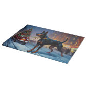 Dobermann Kerst Feestelijke Periode Snijplank (Hoek)