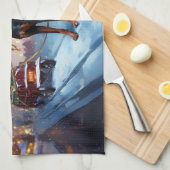 Dobermann Kerst Feestelijke Periode Theedoek (Quarter Fold)