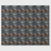 Dobermann Kerst Feestelijke Reis Cadeaupapier (Vlak)