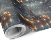Dobermann Kerst Feestelijke Reis Cadeaupapier (Rol Hoek)