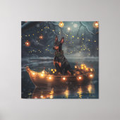 Dobermann Kerst Feestelijke Reis Canvas Afdruk (Voorkant)