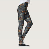 Dobermann Kerst Feestelijke Reis Leggings (Rechts)