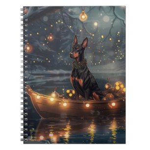Dobermann Kerst Feestelijke Reis Notitieboek