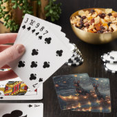 Dobermann Kerst Feestelijke Reis Pokerkaarten (Insitu)