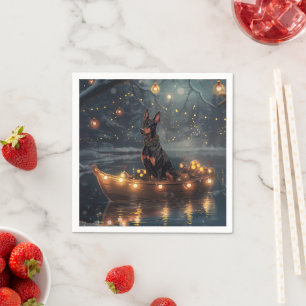 Dobermann Kerst Feestelijke Reis Servet