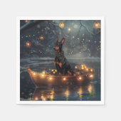 Dobermann Kerst Feestelijke Reis Servet (Voorkant)