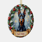 Dobermann Kerst Ornament (Rechts)