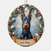 Dobermann Kerst Ornament (Links)