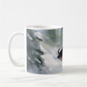 Dobermann Kerst sneeuw winter Koffiemok (Links)